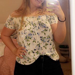 Off-the-shoulder floral top